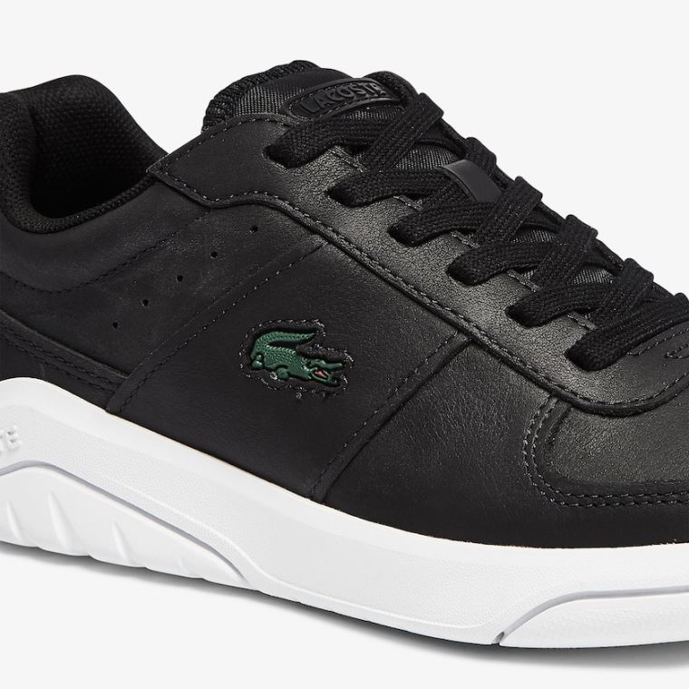 Lacoste Game Advance Læder and Syntetisk Sneakers Sort Hvide | VDmgLyeb