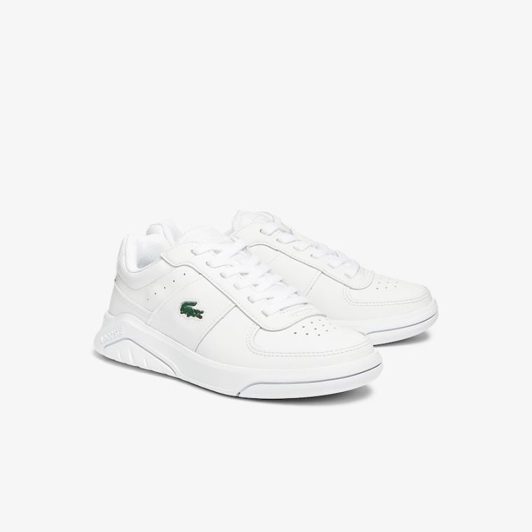 Lacoste Game Advance Læder and Syntetisk Sneakers Hvide | c4WomdVj