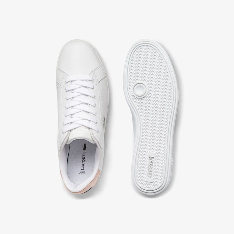 Lacoste Graduate Læder Sneakers Hvide Lyseorange | YjCtnORE