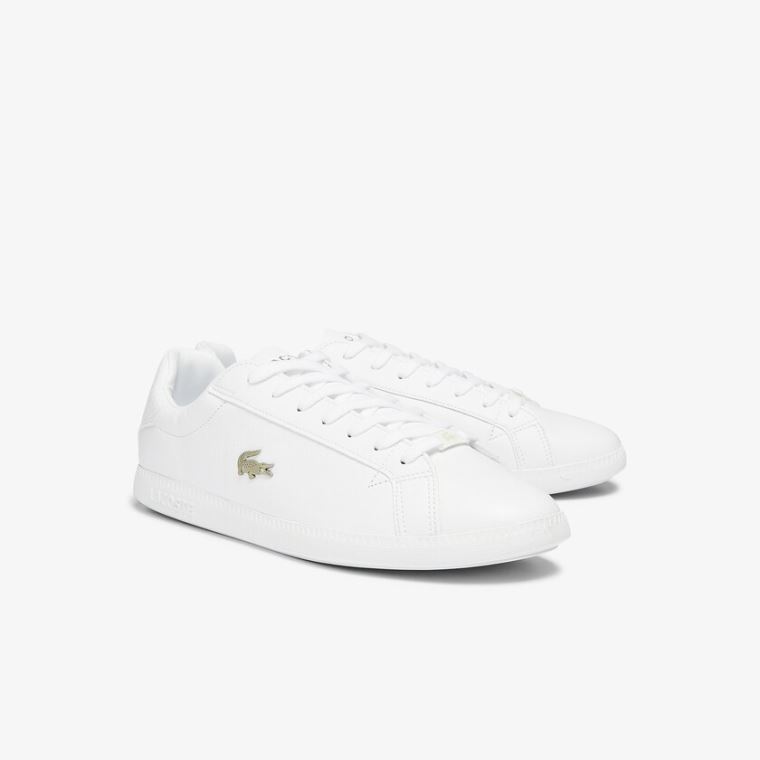 Lacoste Graduate Læder and Syntetisk Sneakers Hvide | 4xScP5Cm