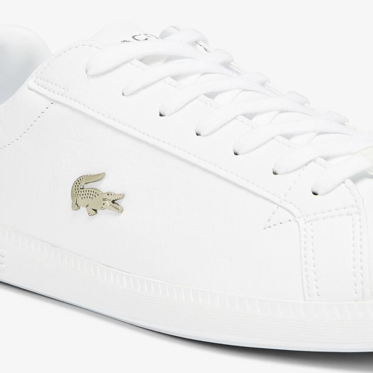 Lacoste Graduate Læder and Syntetisk Sneakers Hvide | 4xScP5Cm