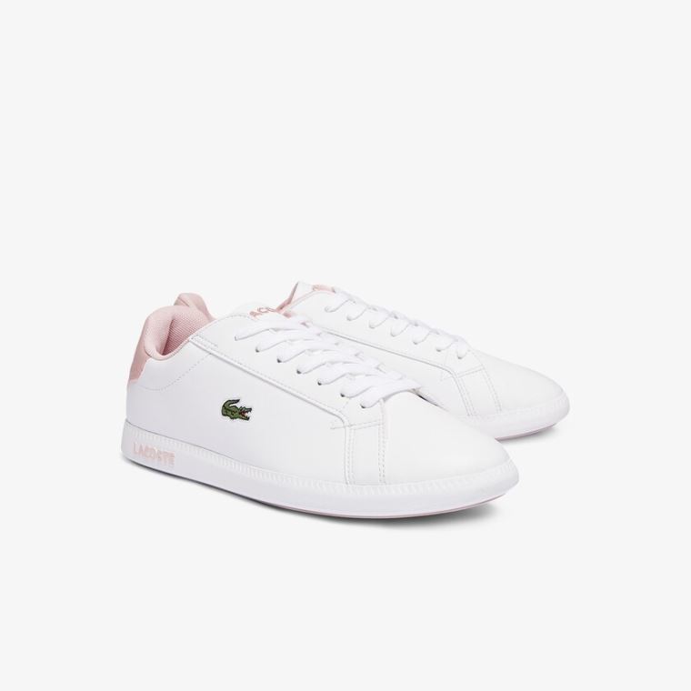 Lacoste Graduate Syntetisk Sneakers Hvide Lyserød | FpCjjJbz