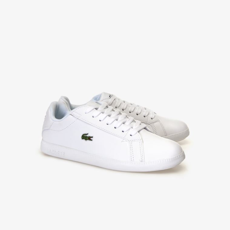 Lacoste Graduate Tonal Læder Sneakers Hvide | Mi4gh3lm