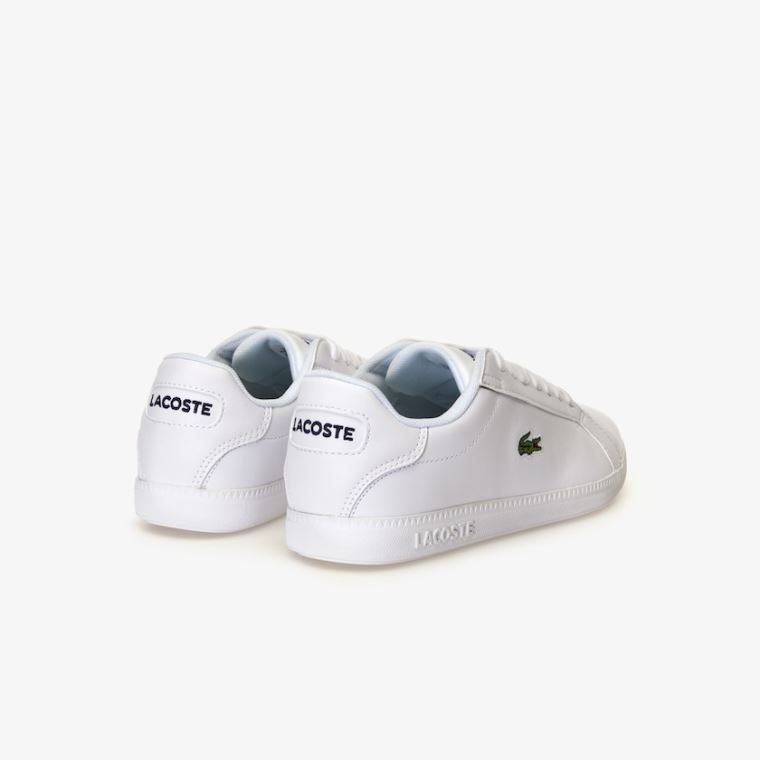 Lacoste Graduate Tonal Læder Sneakers Hvide | Mi4gh3lm