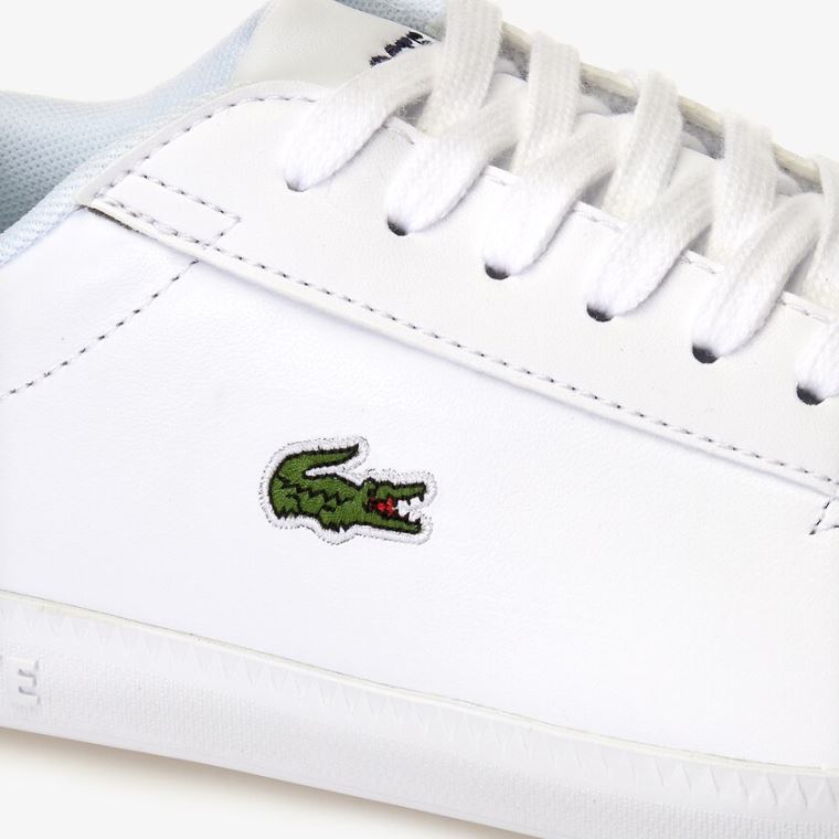 Lacoste Graduate Tonal Læder Sneakers Hvide | Mi4gh3lm