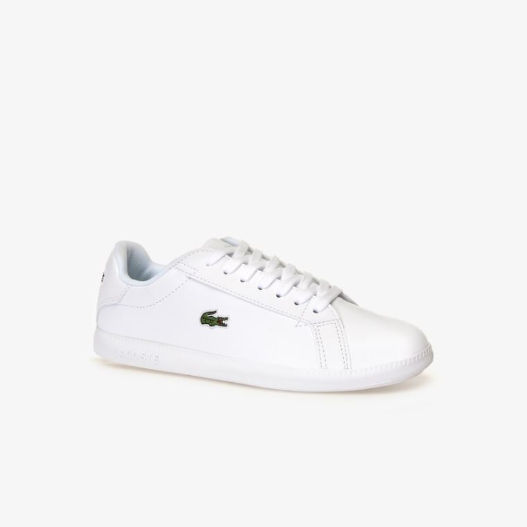 Lacoste Graduate Tonal Læder Sneakers Hvide | Mi4gh3lm