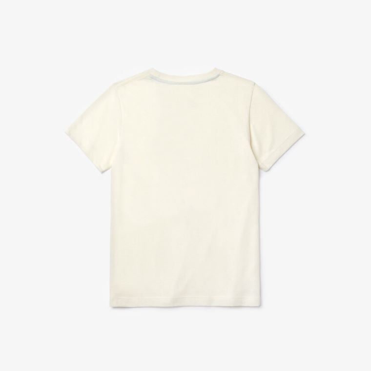 Lacoste Graphic Printed T-shirt Hvide Grøn | NOTrxtSr