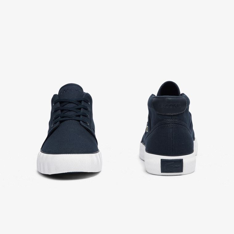 Lacoste Gripshot Canvas and Læder Chukkas Mørkeblå Hvide | HOiG08f8