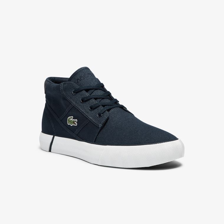 Lacoste Gripshot Canvas and Læder Chukkas Mørkeblå Hvide | HOiG08f8