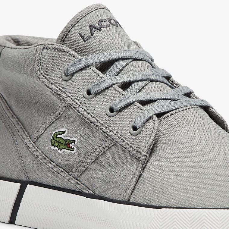 Lacoste Gripshot Canvas and Læder Chukkas Grå Mørkegrå | IuPko4iT