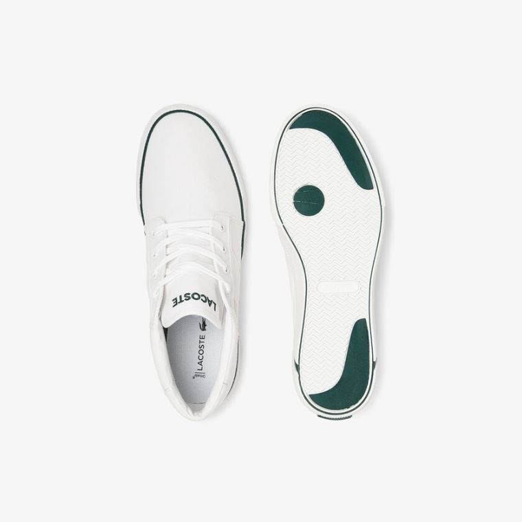 Lacoste Gripshot Canvas and Læder Chukkas Hvide Mørkegrøn | co99jjlW