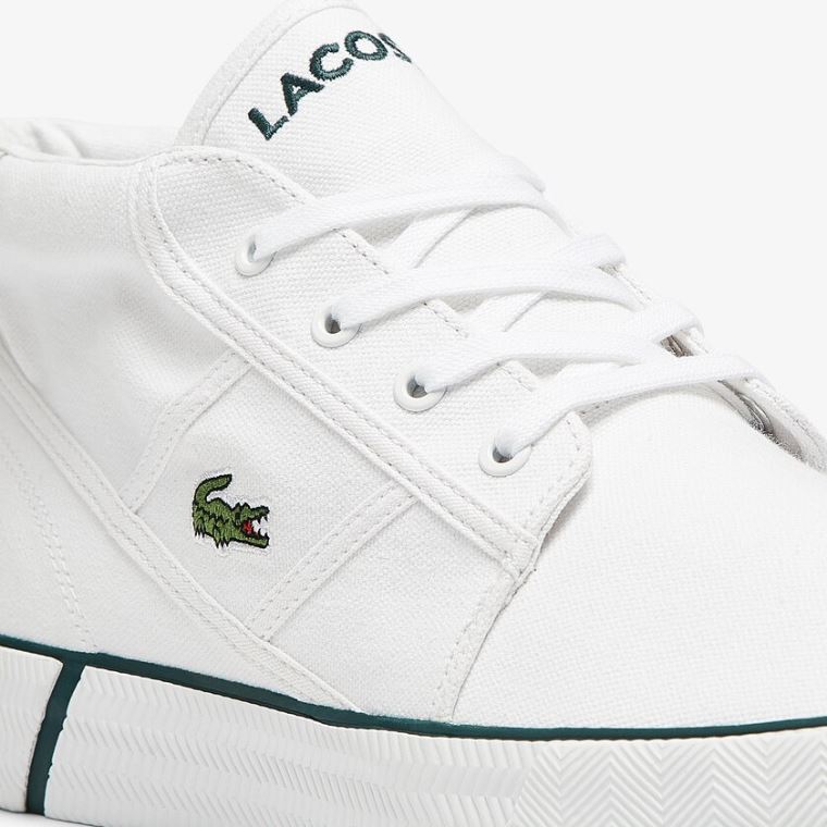 Lacoste Gripshot Canvas and Læder Chukkas Hvide Mørkegrøn | co99jjlW