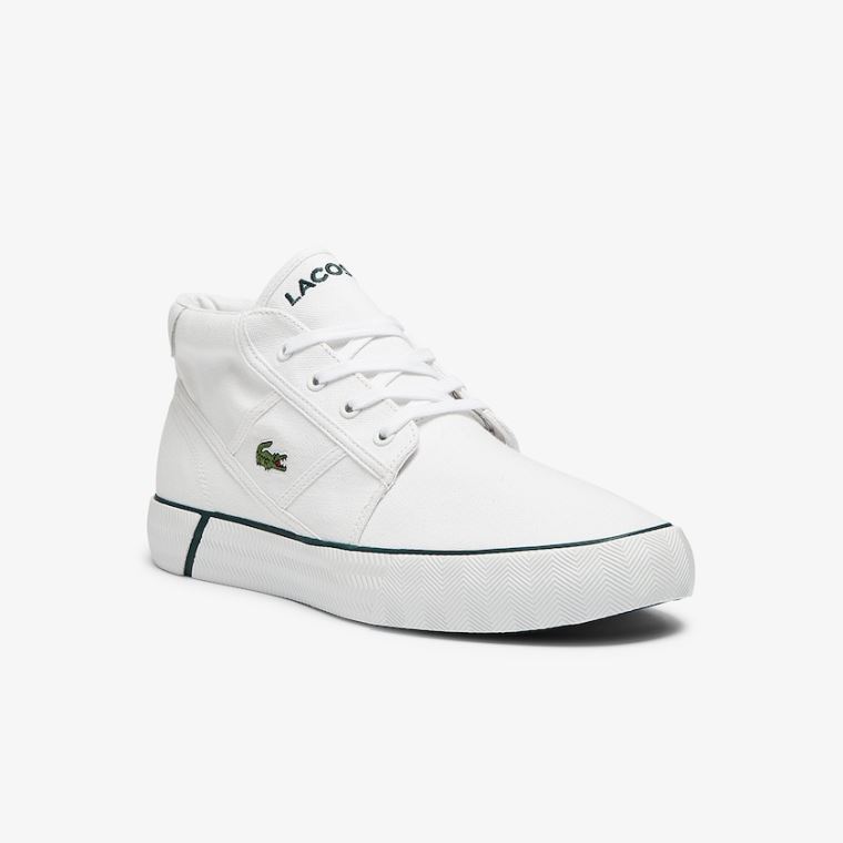 Lacoste Gripshot Canvas and Læder Chukkas Hvide Mørkegrøn | co99jjlW