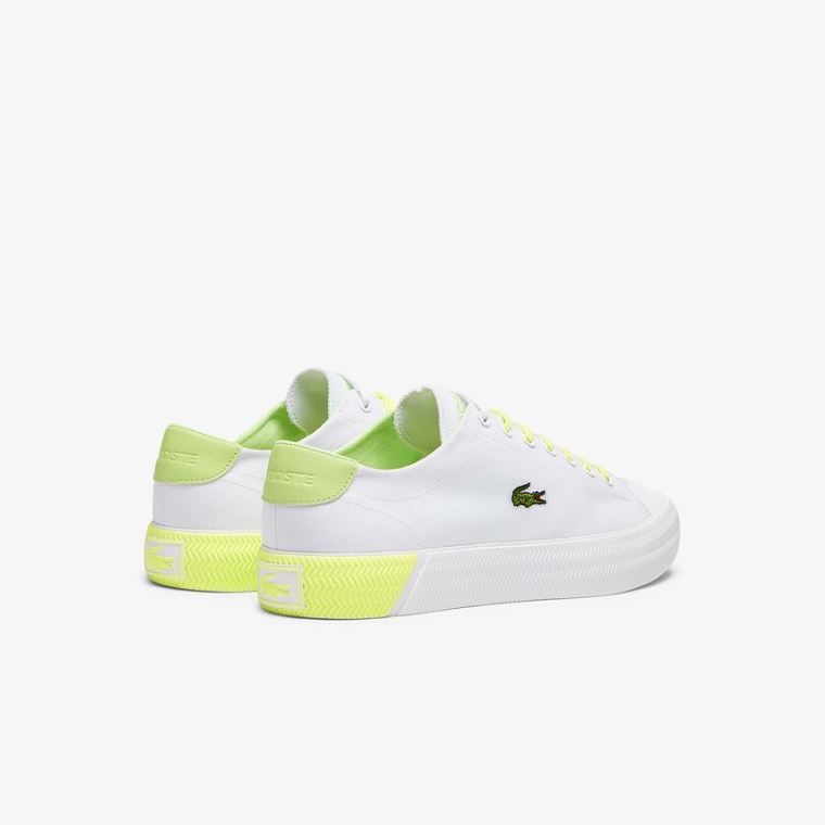 Lacoste Gripshot Canvas and Læder Plimsolls Hvide Lysegul | h78jy40v