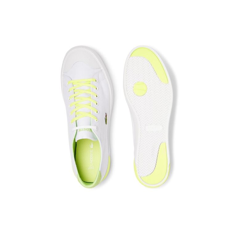 Lacoste Gripshot Canvas and Læder Plimsolls Hvide Lysegul | h78jy40v