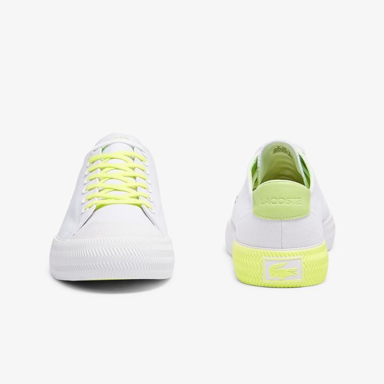 Lacoste Gripshot Canvas and Læder Plimsolls Hvide Lysegul | h78jy40v