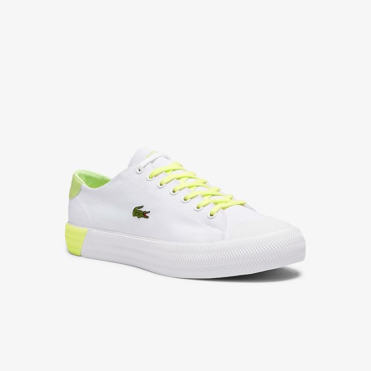 Lacoste Gripshot Canvas and Læder Plimsolls Hvide Lysegul | h78jy40v