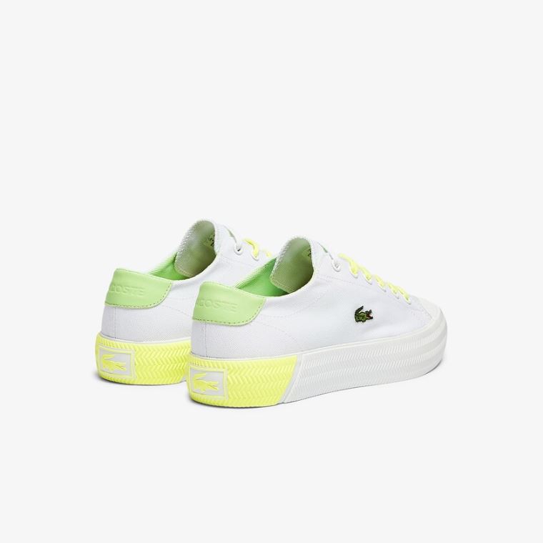 Lacoste Gripshot Canvas and Læder Sneakers Hvide Lysegul | 65xkgbW8