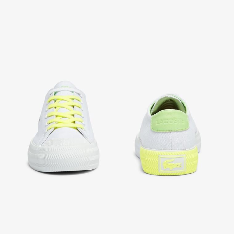 Lacoste Gripshot Canvas and Læder Sneakers Hvide Lysegul | 65xkgbW8