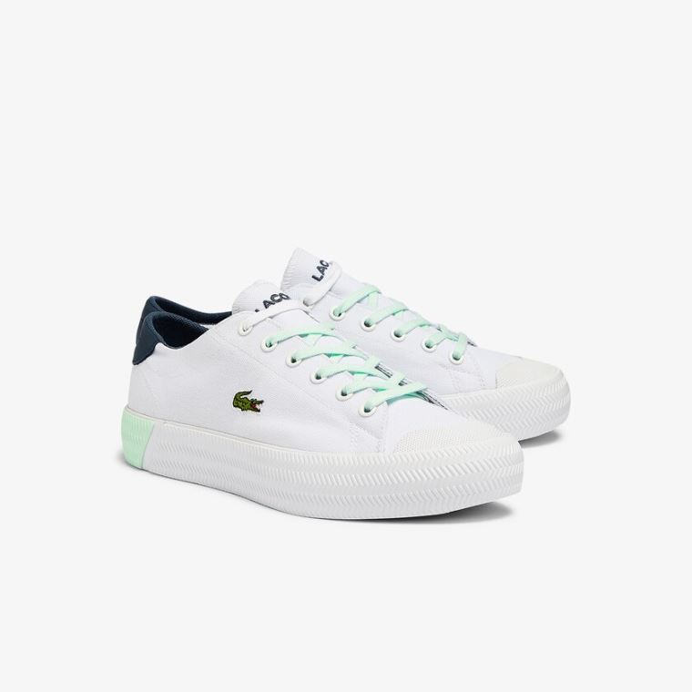 Lacoste Gripshot Canvas and Læder Sneakers Hvide Lyseblå | jt7PcTgv