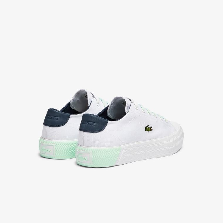 Lacoste Gripshot Canvas and Læder Sneakers Hvide Lyseblå | jt7PcTgv