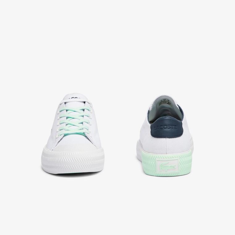 Lacoste Gripshot Canvas and Læder Sneakers Hvide Lyseblå | jt7PcTgv