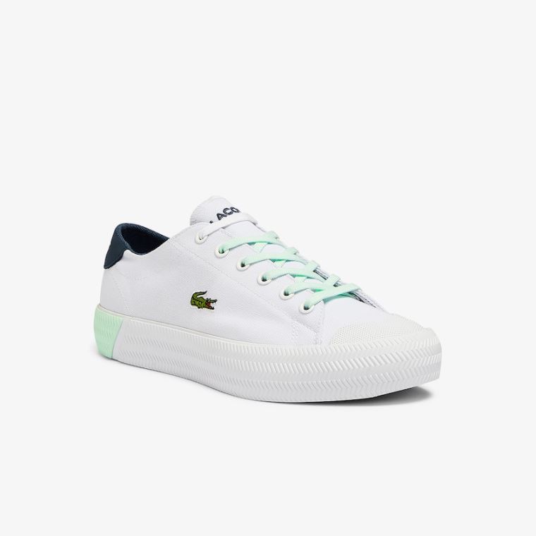 Lacoste Gripshot Canvas and Læder Sneakers Hvide Lyseblå | jt7PcTgv