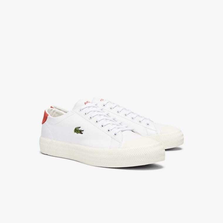 Lacoste Gripshot Læder Sneakers Hvide Beige | Kr9NRpSL