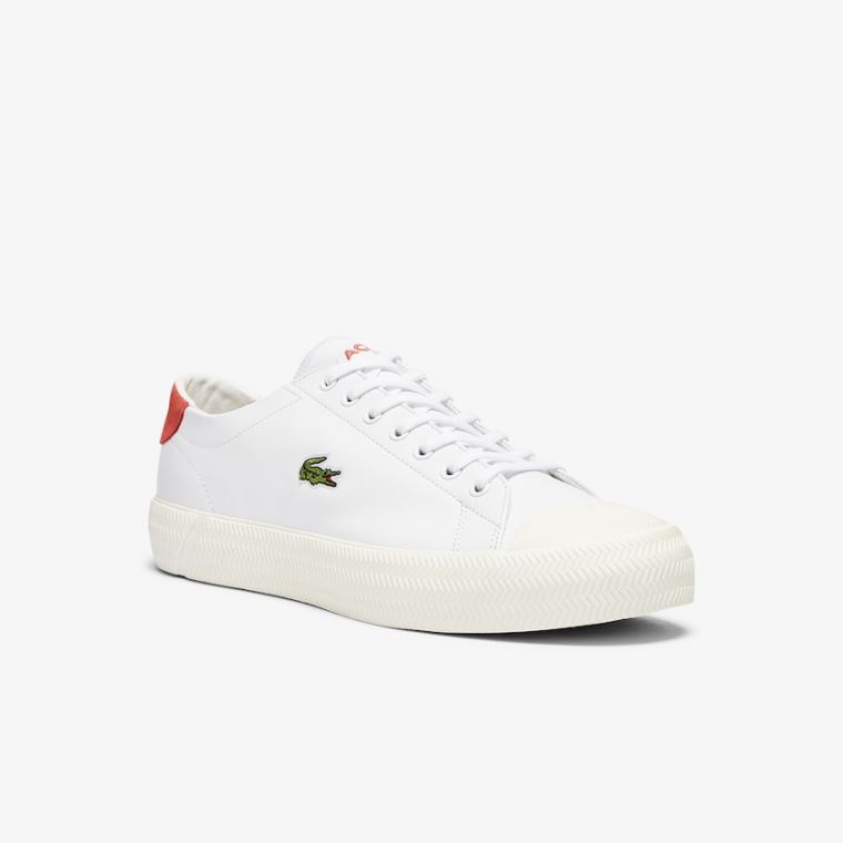 Lacoste Gripshot Læder Sneakers Hvide Beige | Kr9NRpSL