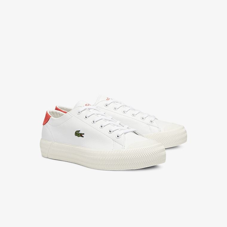 Lacoste Gripshot Læder and Ruskind Sneakers Hvide Beige | Rryo2cTU