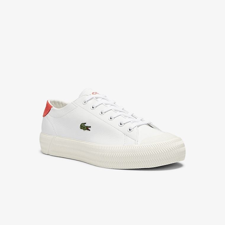 Lacoste Gripshot Læder and Ruskind Sneakers Hvide Beige | Rryo2cTU