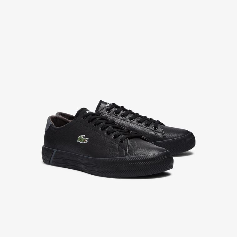 Lacoste Gripshot Tumbled Læder Sneakers Sort | NxEpcS3F