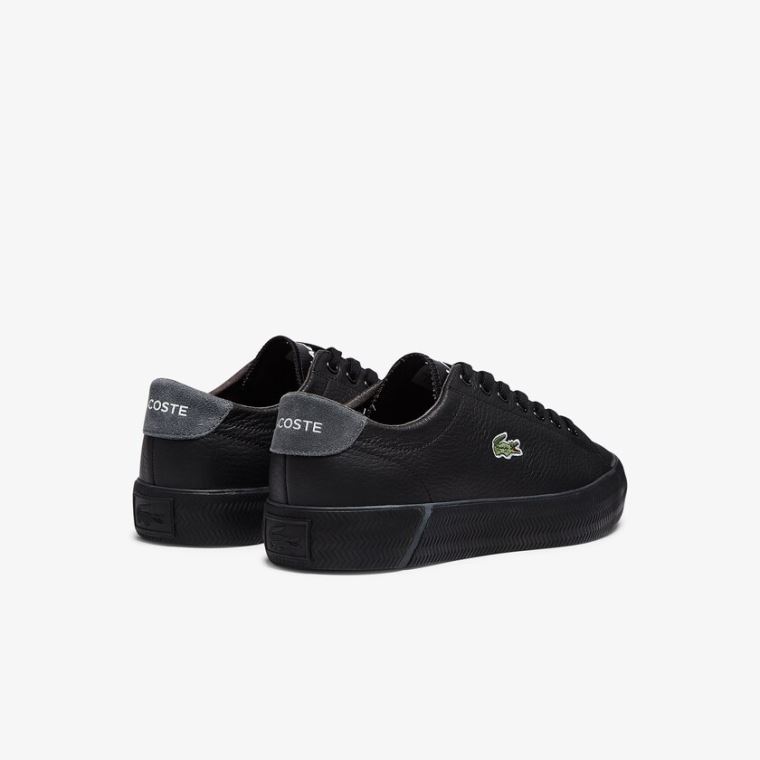 Lacoste Gripshot Tumbled Læder Sneakers Sort | NxEpcS3F