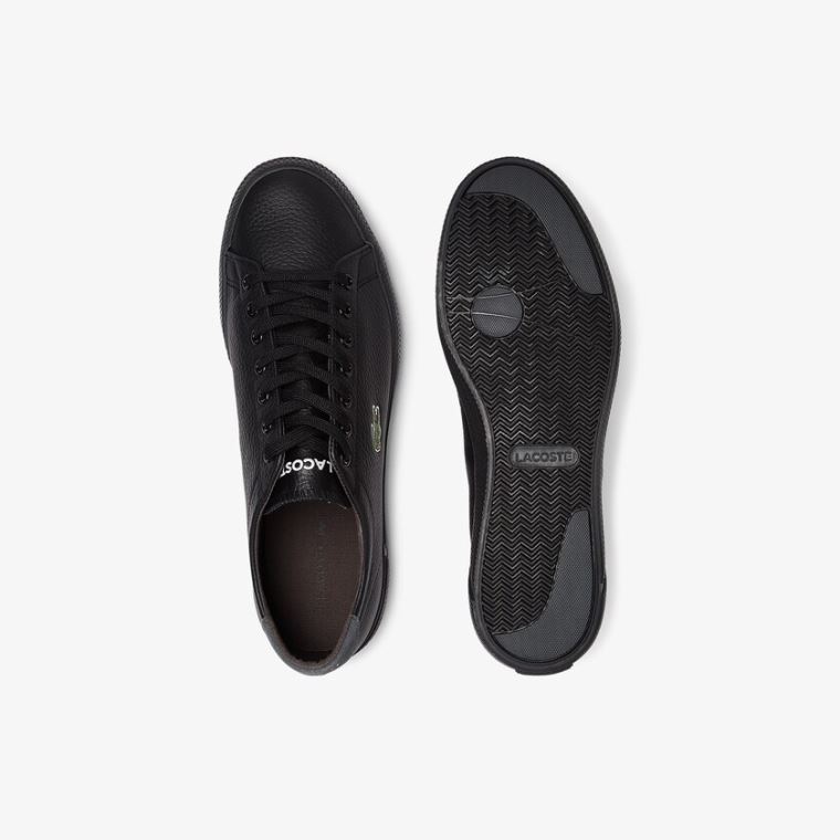 Lacoste Gripshot Tumbled Læder Sneakers Sort | NxEpcS3F