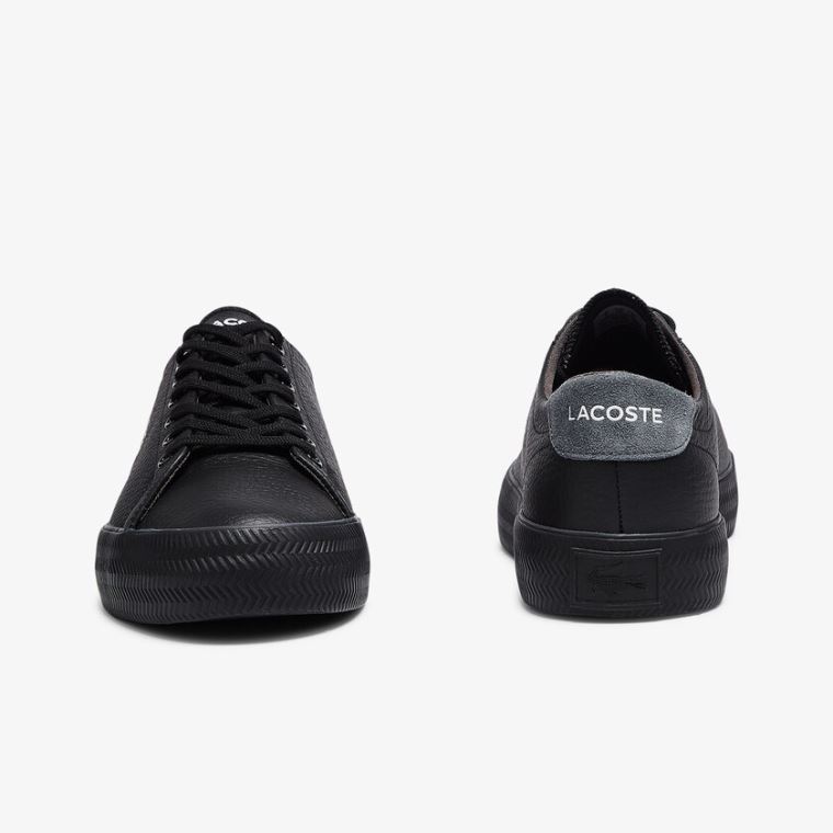 Lacoste Gripshot Tumbled Læder Sneakers Sort | NxEpcS3F