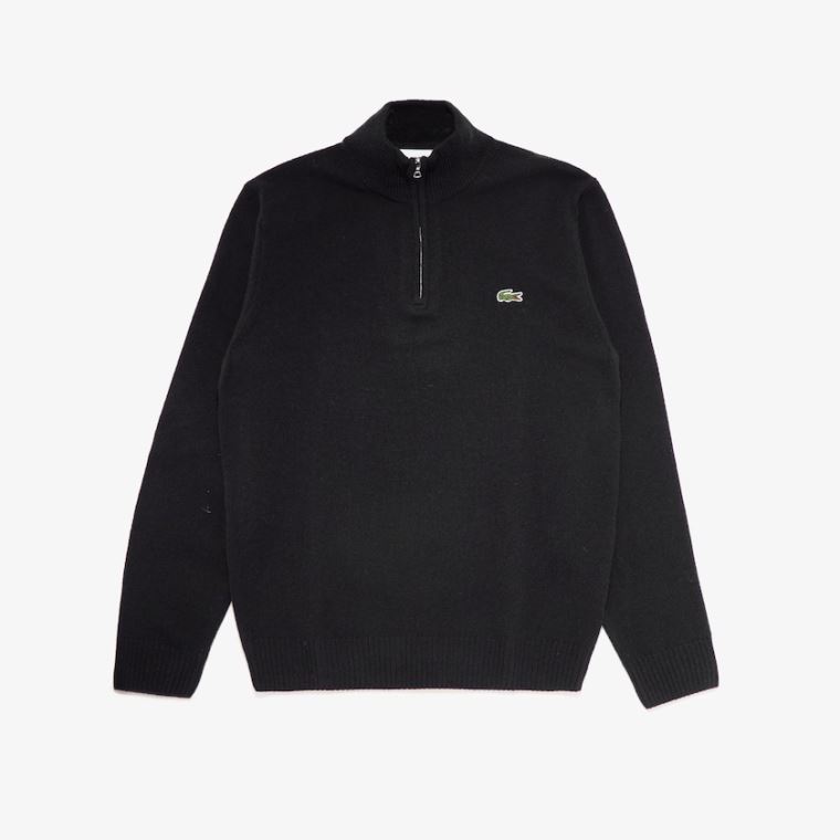 Lacoste Half Zip Collared Sweater Sort | 2tZdroaY