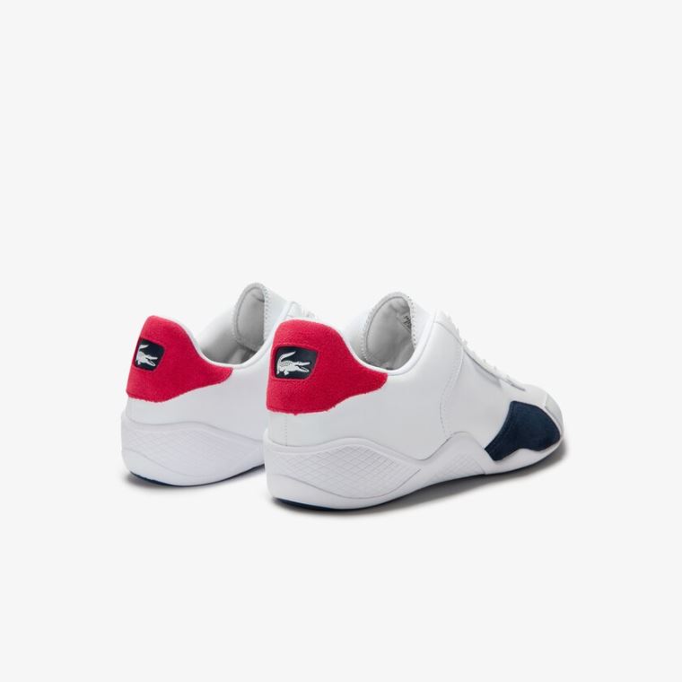 Lacoste Hapona Læder and Syntetisk Sneakers Hvide Mørkeblå Rød | nttwzAjq