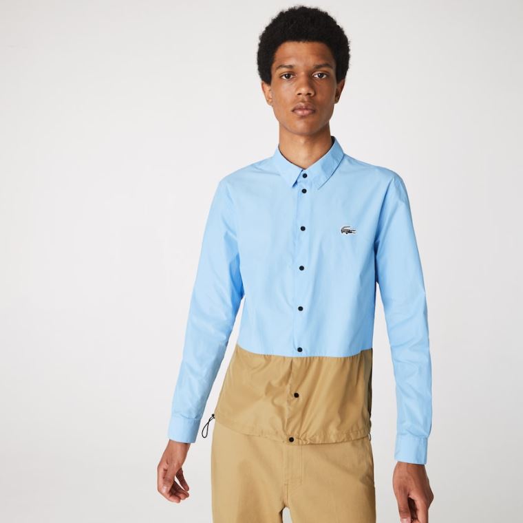 Lacoste Hawaiian Fit Colorblock Overshirt Blå Beige | oFmgkxaS