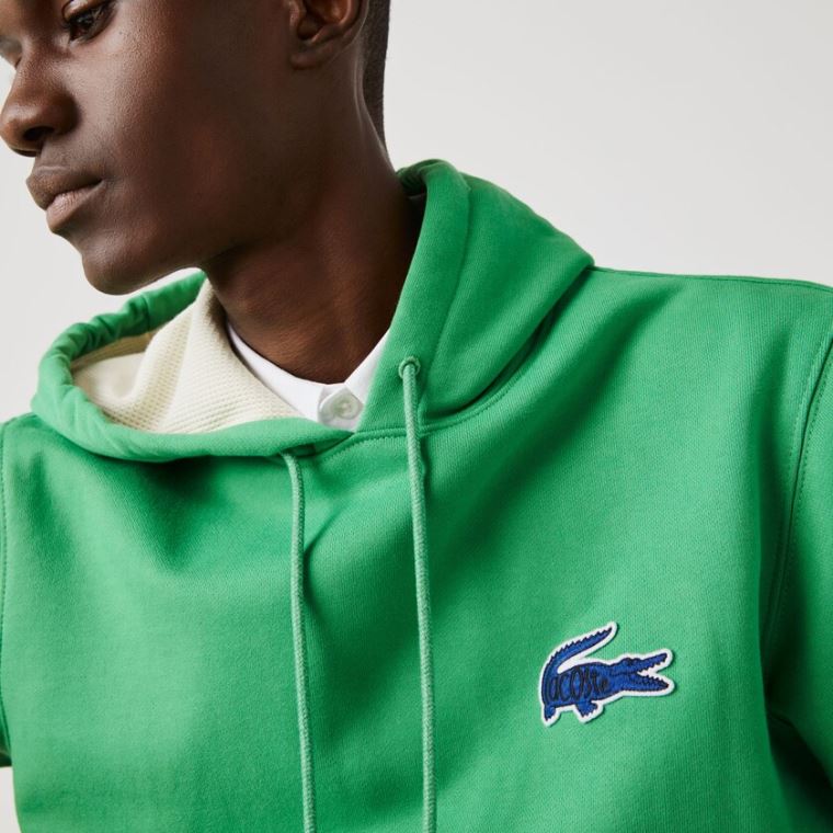 Lacoste Hætte Badge Sweatshirt Grøn | LFZ5k7gx