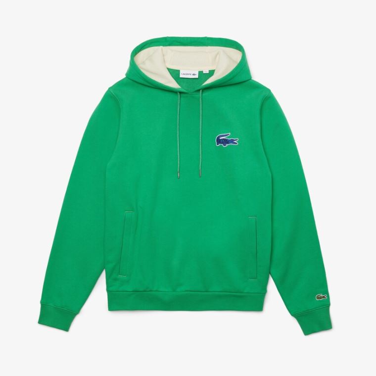 Lacoste Hætte Badge Sweatshirt Grøn | LFZ5k7gx