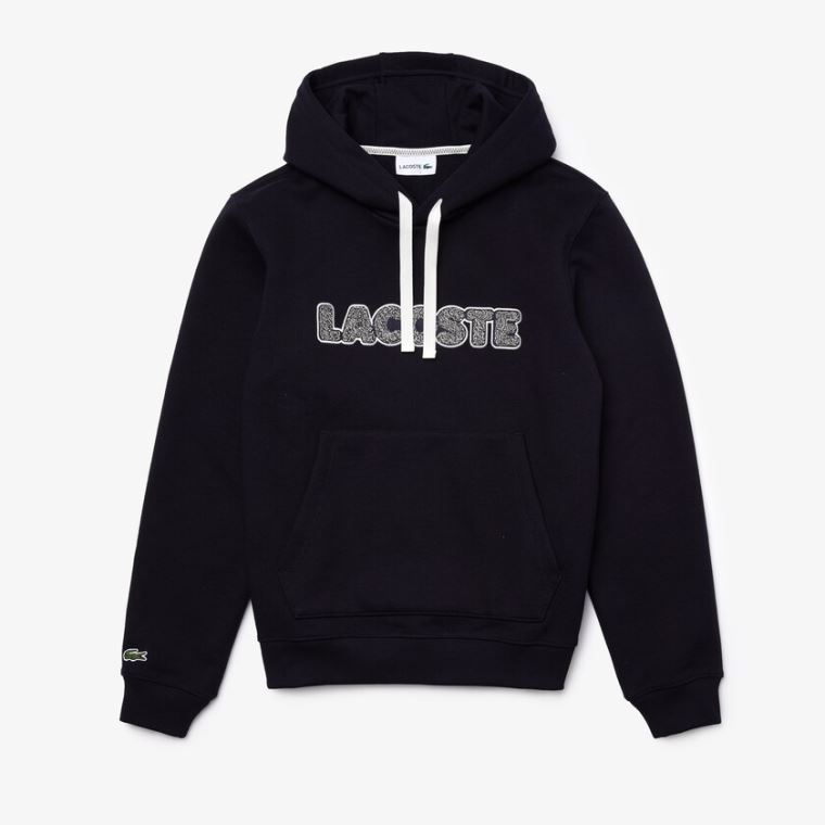 Lacoste Hætte Fleece Sweatshirt Mørkeblå Blå | s0jQB4ob