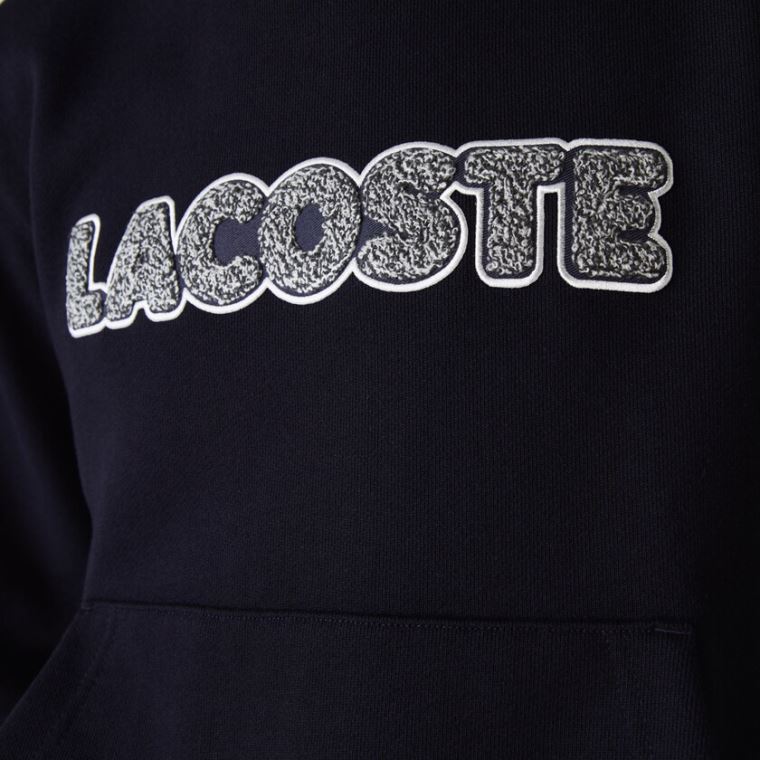 Lacoste Hætte Fleece Sweatshirt Mørkeblå Blå | s0jQB4ob