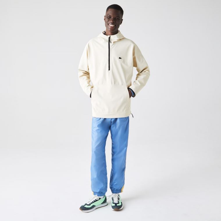 Lacoste Hætte Lette Hybrid Pullover Jacket Beige | EgePjKdN