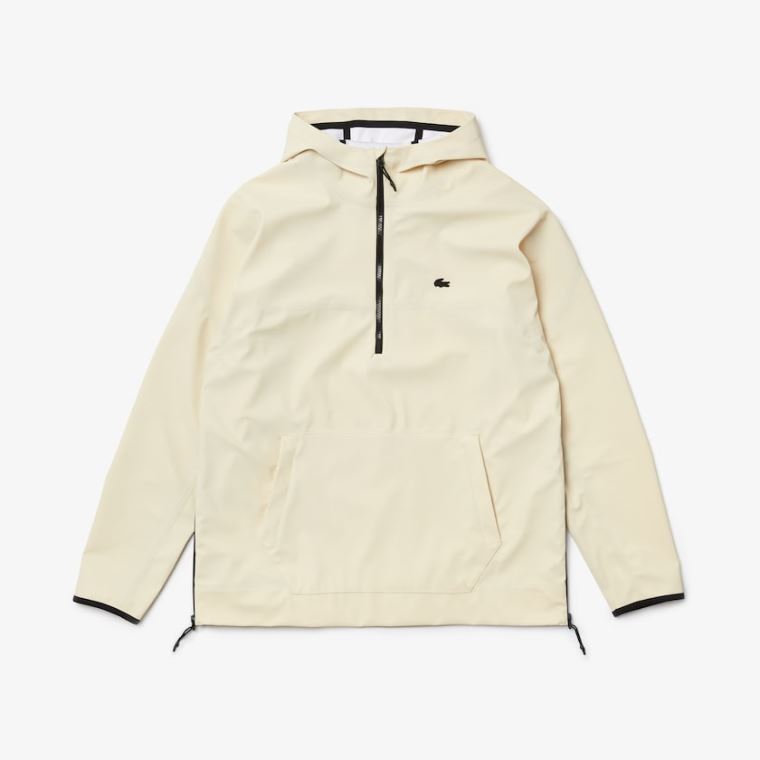 Lacoste Hætte Lette Hybrid Pullover Jacket Beige | EgePjKdN