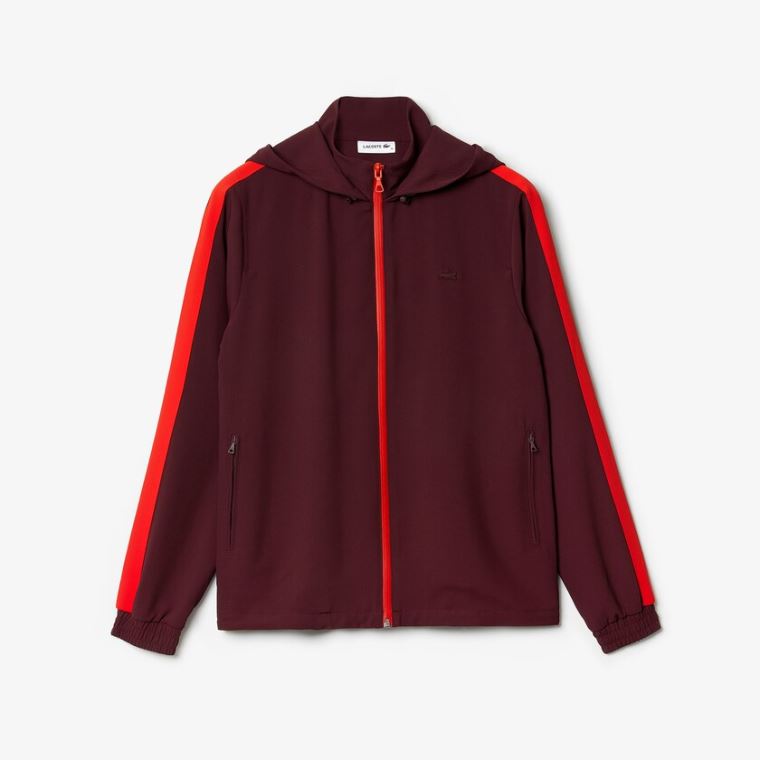 Lacoste Hætte Zip-Up Sweatshirt Mørkerød Rød | CfZ4fghz