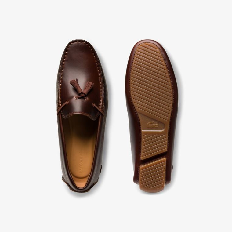 Lacoste Kjole Piloter Tassel Loafer Brune Brune | c5zwL9xP