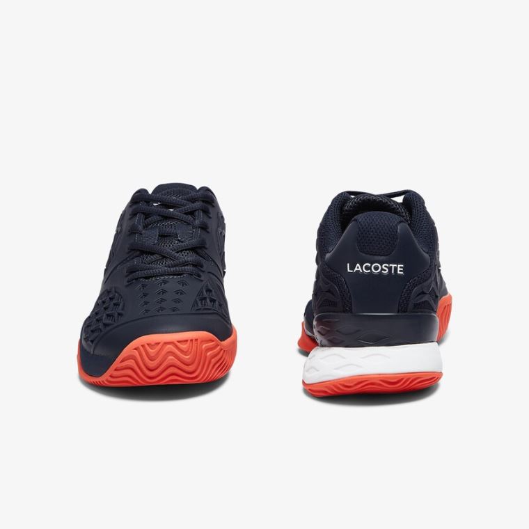 Lacoste LC Scale Roland Garros Tekstil Sneakers Mørkeblå Rød | dshIGUfT