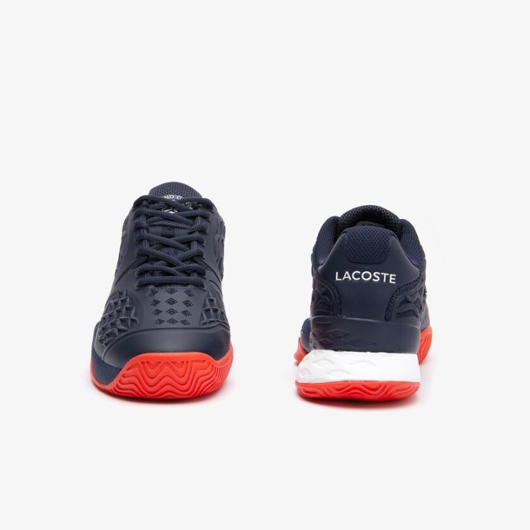 Lacoste LC Scale Roland Garros Tekstil Sneakers Mørkeblå Rød | xMQVTqVI