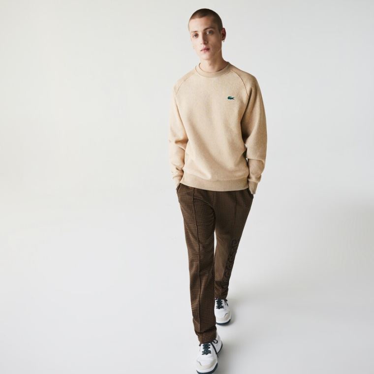 Lacoste LIVE Branded Fleece Sweatshirt Beige | ENVEOPtd