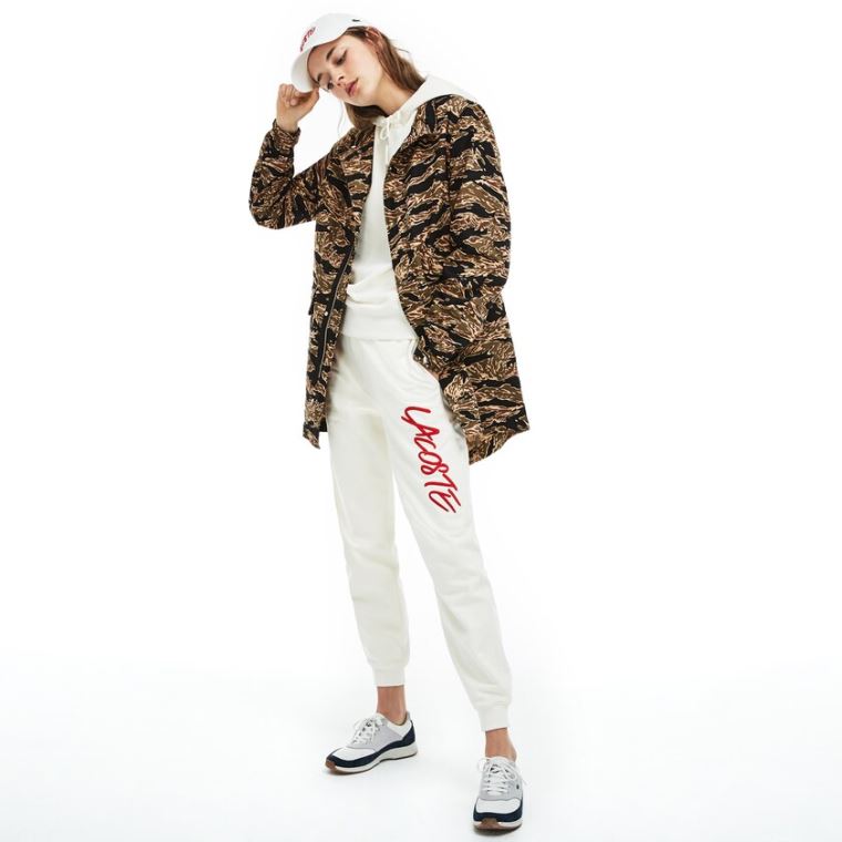 Lacoste LIVE Camouflage Parka Sort Hvide | OBAC0o4J